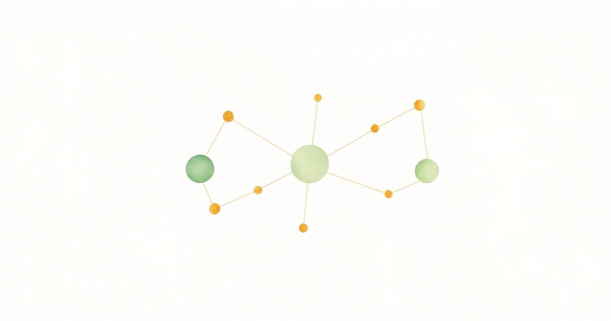 Watercolor illustration of connected network nodes